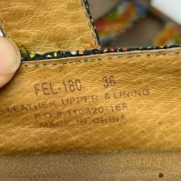 Alegria Feliz Mary Jane Painterly Size 6 Abstract Leather Adjustable Strap - Picture 7 of 8